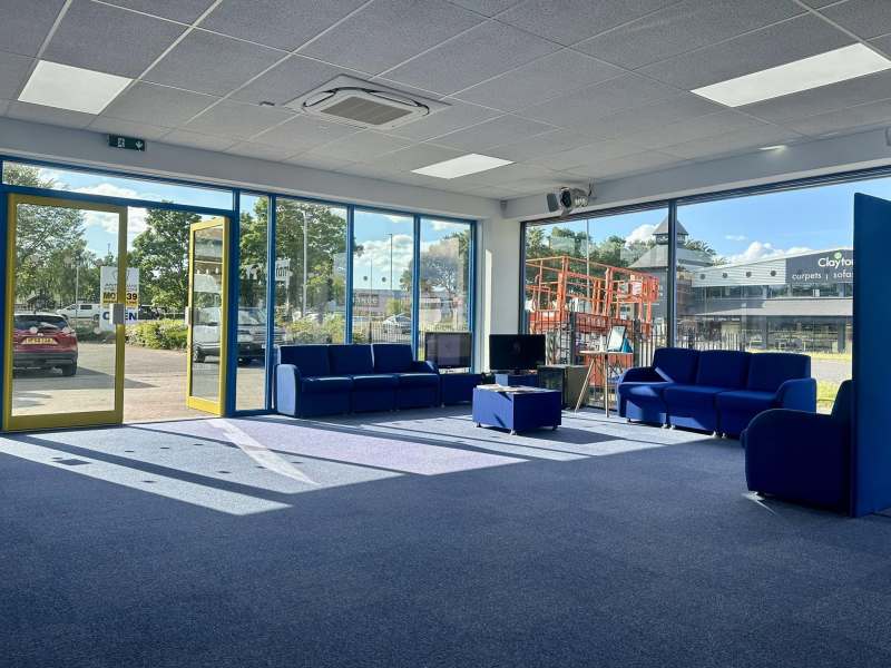 Customer reception and waiting area at Andrews Car Centre Lincoln